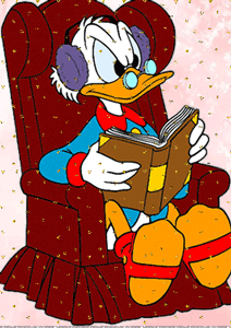 Gif Picsou lit